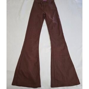 Edikted Brown Flare Leg Pants Trousers ‎ Style 1031 Trendy NWT XS 22x24 Y2K 70s